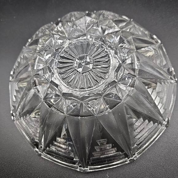 Vtg Anchor Hocking 158 Clear 12 Sided Pressed Glass Candy Trinket Dish Geometric - Picture 5 of 7